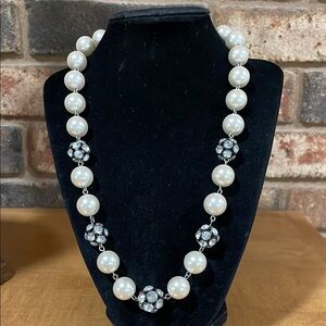 Roman Faux Pearl and rhinestone vintage necklace